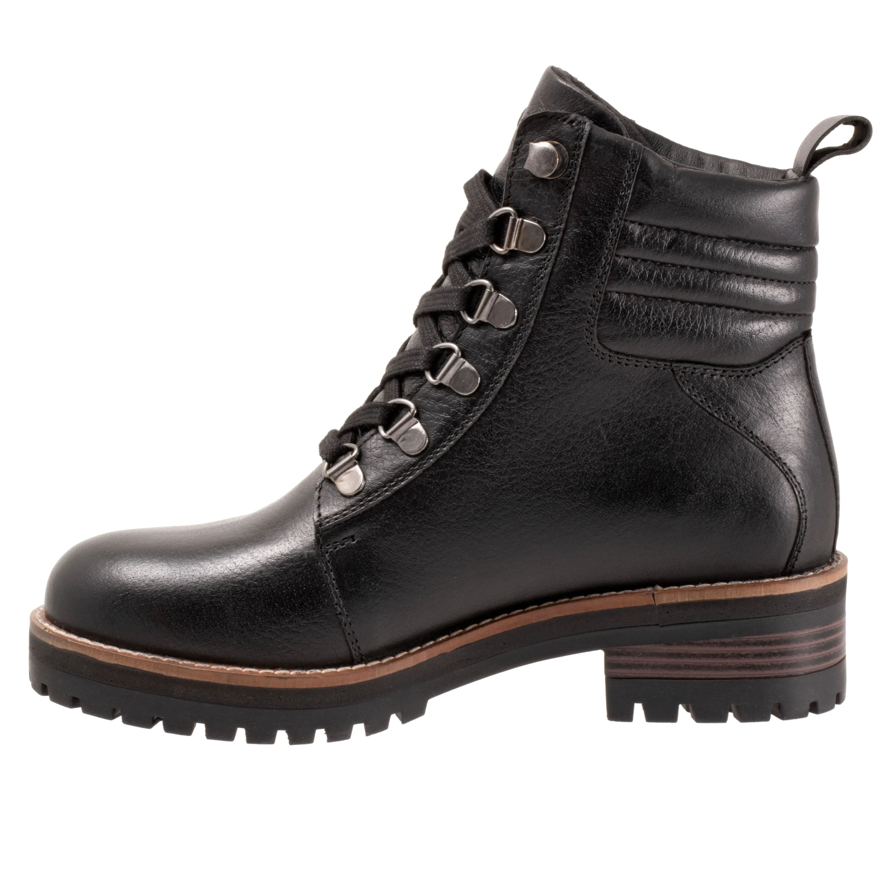 Everett Black Tumbled Ankle Boots