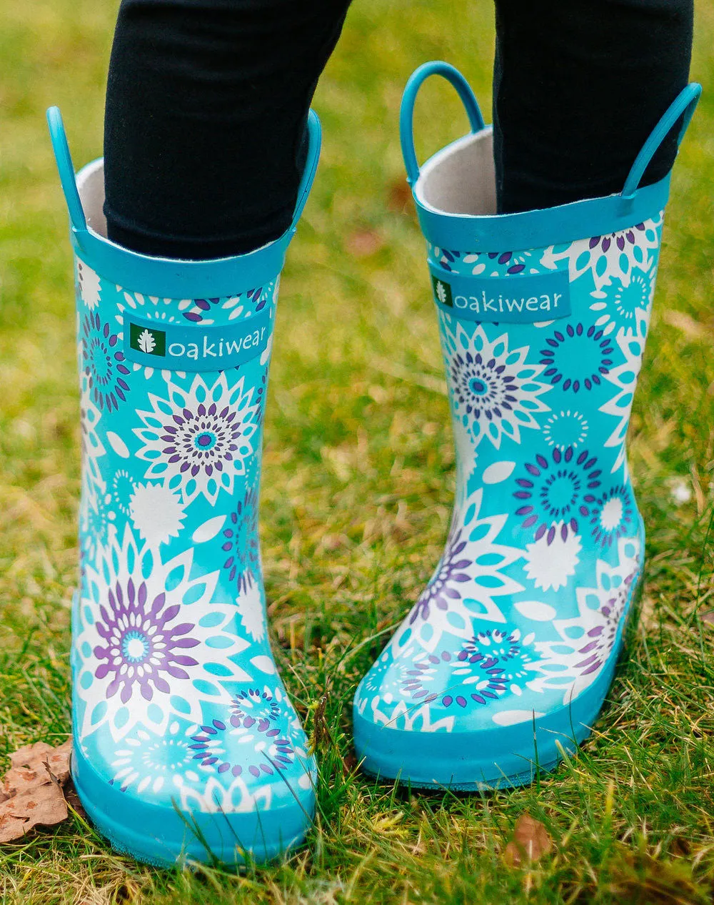 Frozen Bursts Loop Handle Rubber Rain Boots
