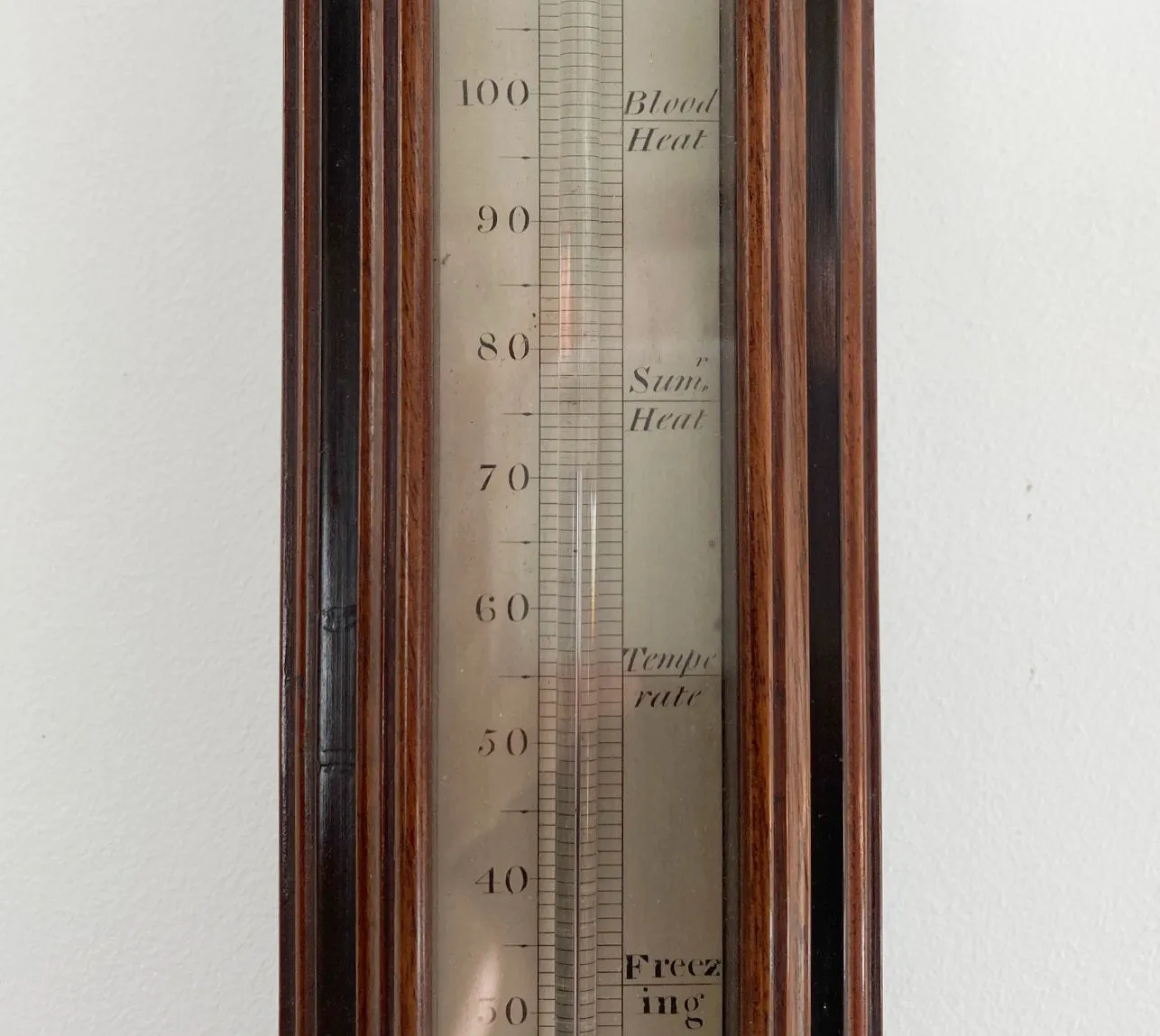 George III Period Flame Mahogany Stick Barometer by Dollond London