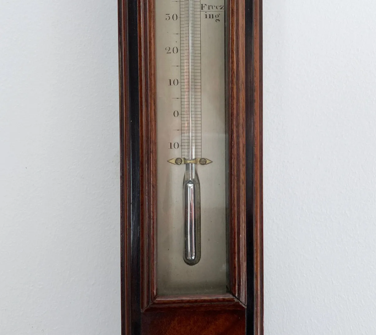 George III Period Flame Mahogany Stick Barometer by Dollond London