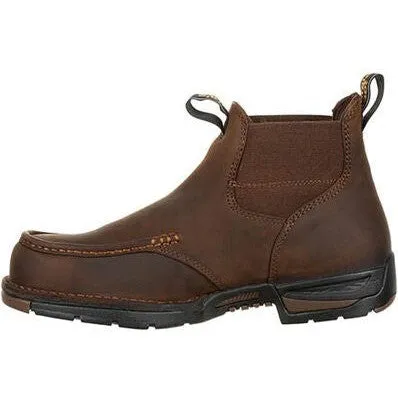 Georgia Men's Athens 5" Moc Toe WP Chelsea Work Boot -Brown- GB00156
