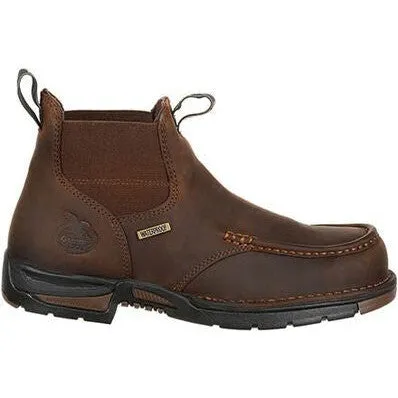 Georgia Men's Athens 5" Moc Toe WP Chelsea Work Boot -Brown- GB00156