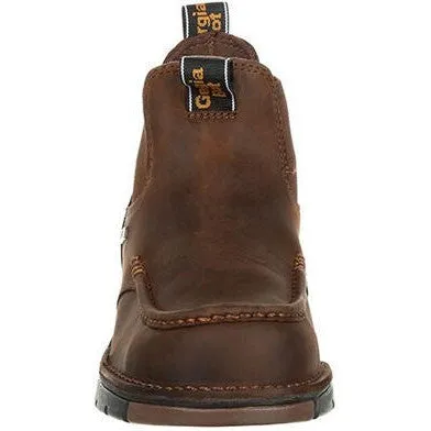 Georgia Men's Athens 5" Moc Toe WP Chelsea Work Boot -Brown- GB00156