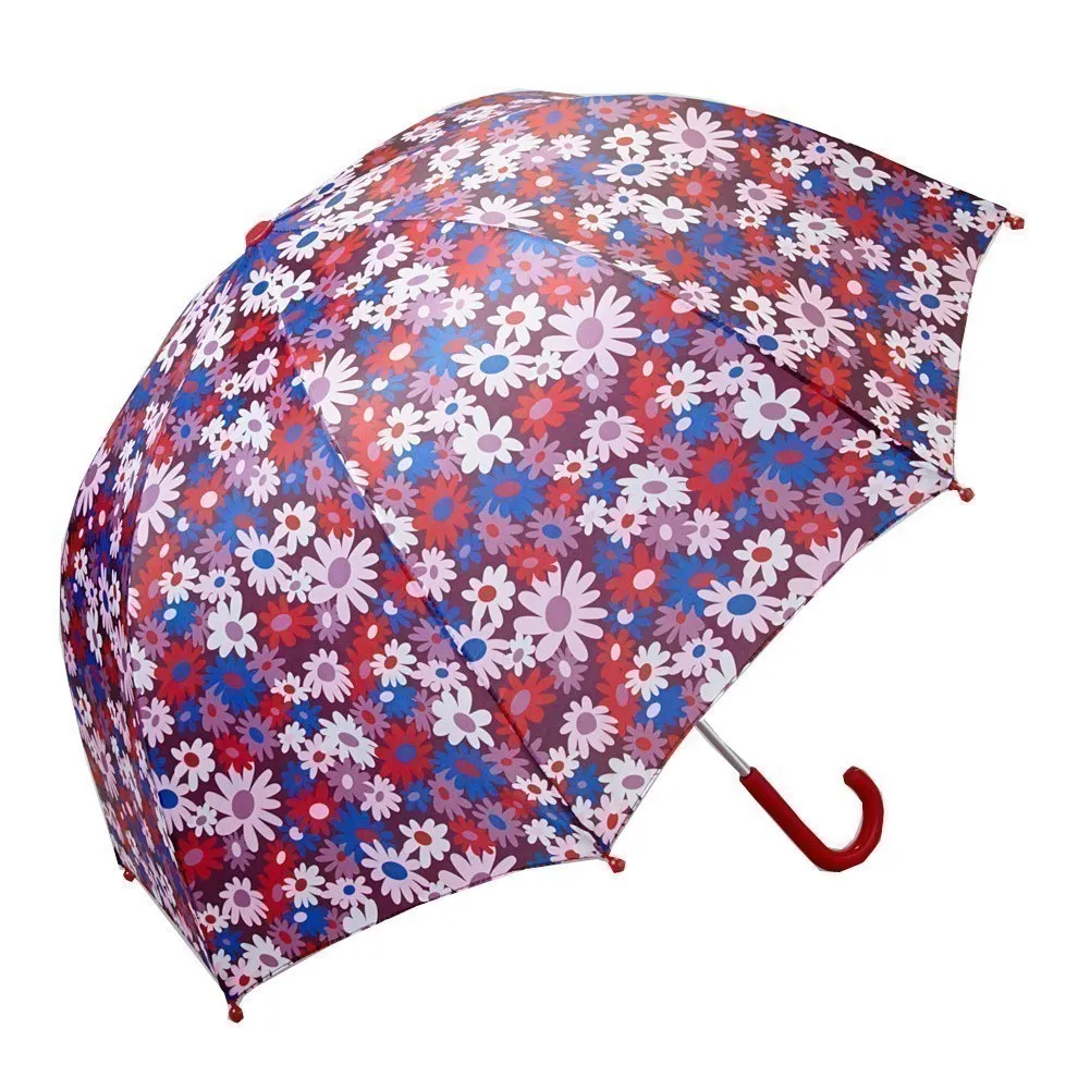 Girls Brown Floral Umbrella