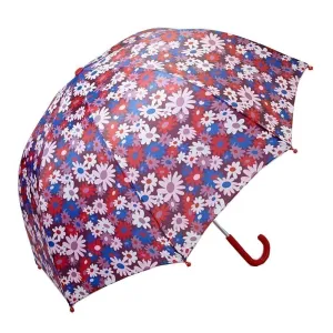 Girls Brown Floral Umbrella
