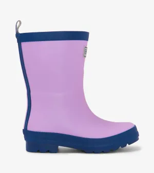 Hatley Matte Rain Boots - Lilac and Navy