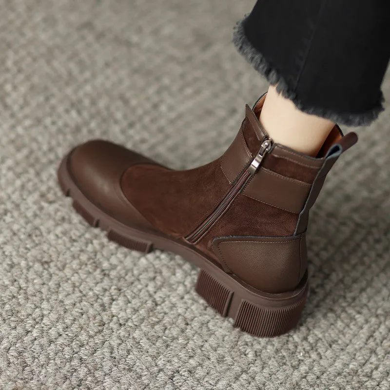 Haven Brown Patchwork Boots Womens