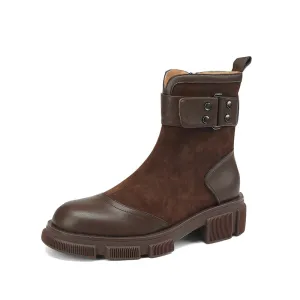 Haven Brown Patchwork Boots Womens