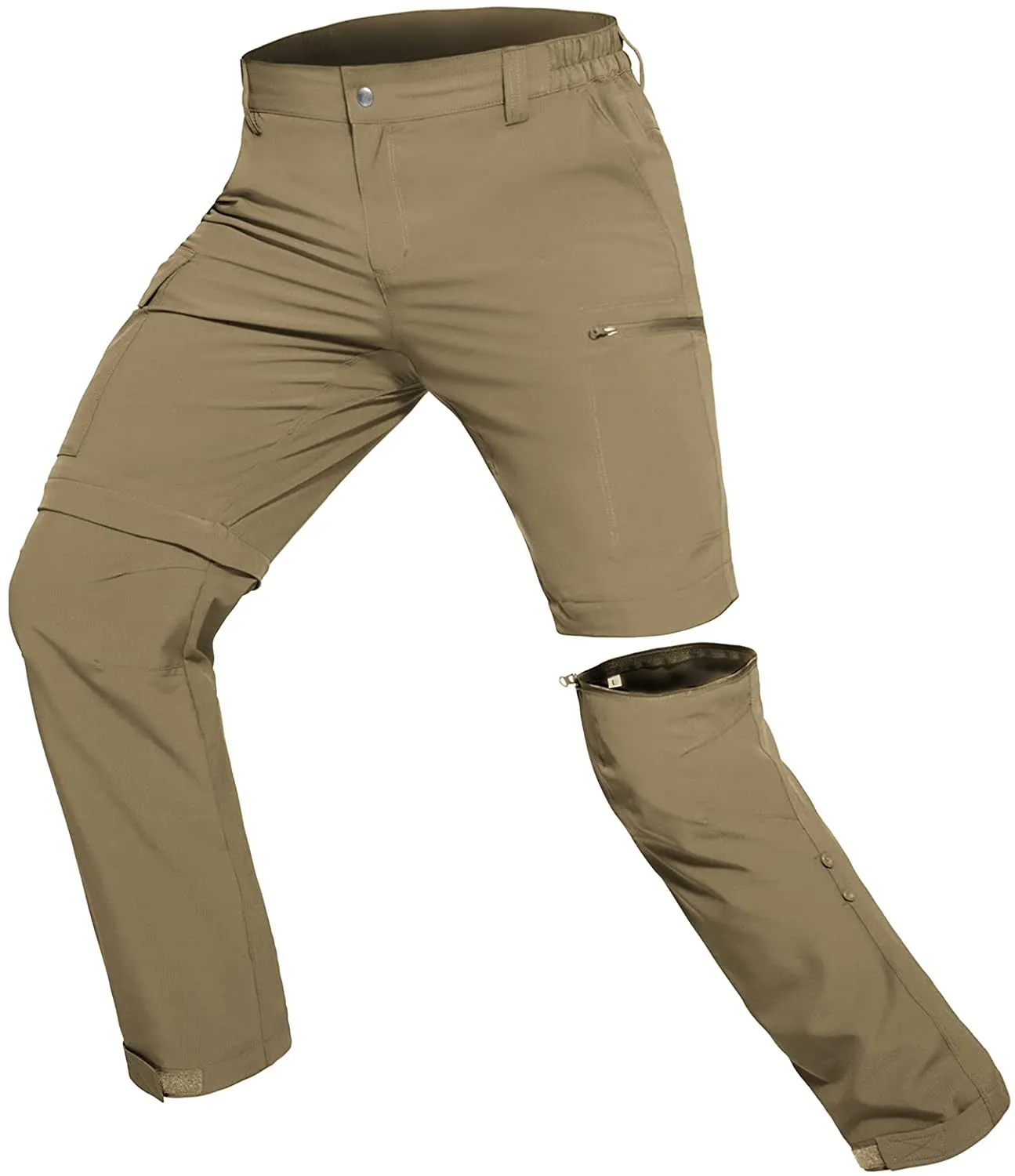 Hiauspor Wanderhose-Herren-Zip-Off-Outdoorhose-Sommer-Leicht-Trekkinghose-Atmungsaktiv-Schnell-Trockend-Funktionshose-Softshellhose-mit-5-Tiefe-Taschen