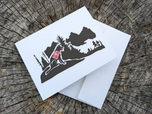 Hiking Pup Blank Greeting Card
