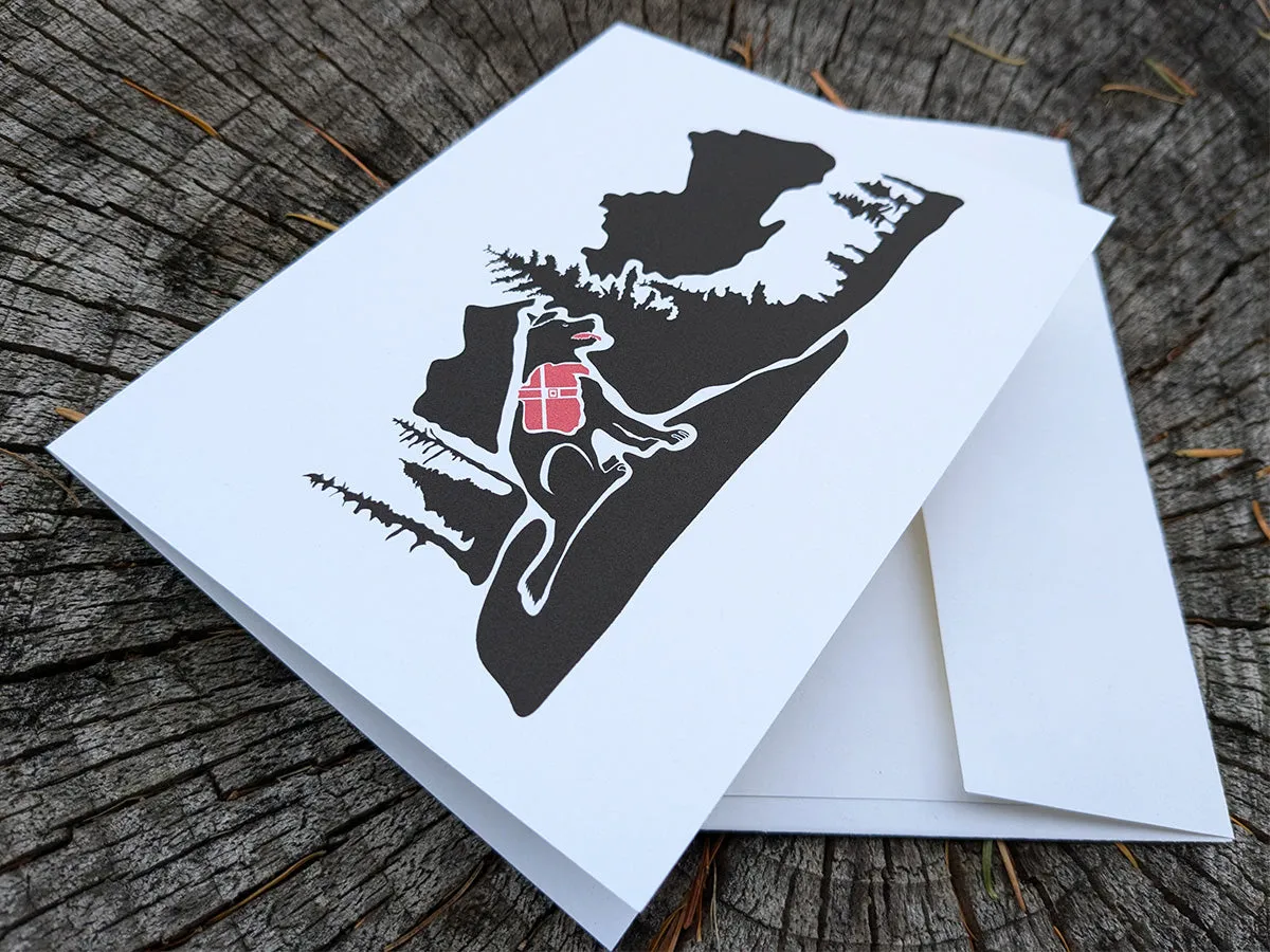 Hiking Pup Blank Greeting Card