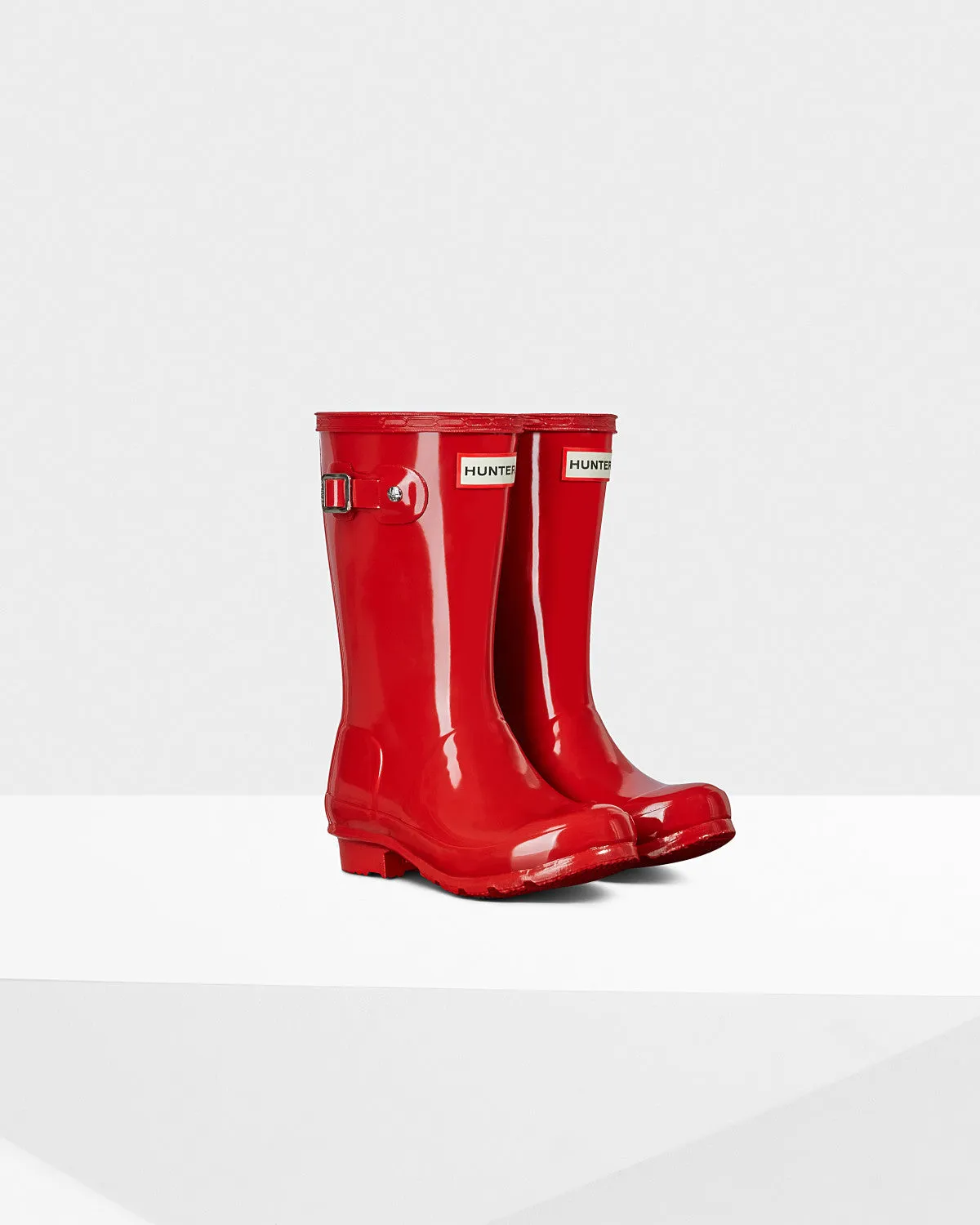 Hunter Military Red Original Kids Gloss Rain Boot