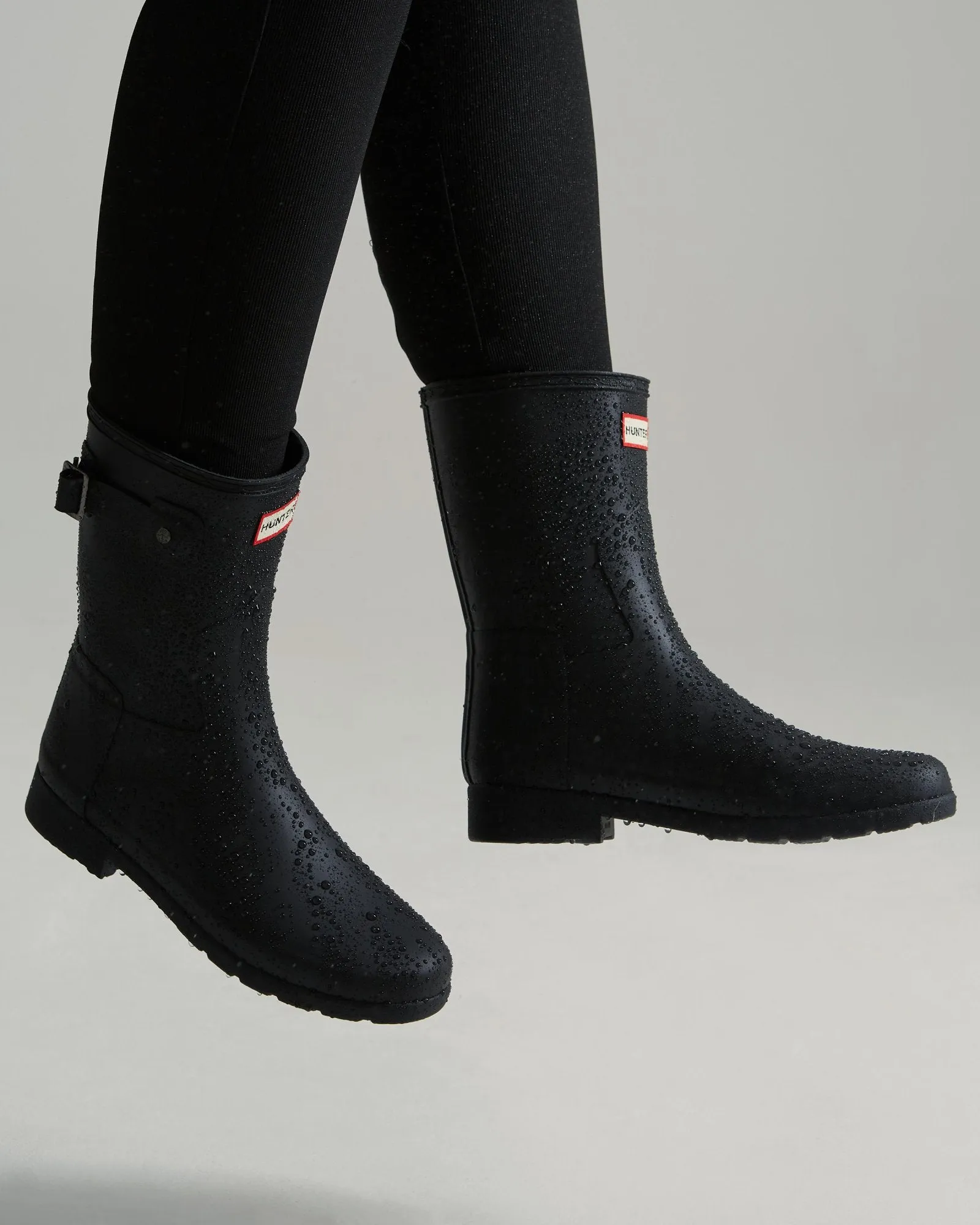 Hunter Women's Refined Slim Fit Short Rain Boots Black WFS2200RMA BLK