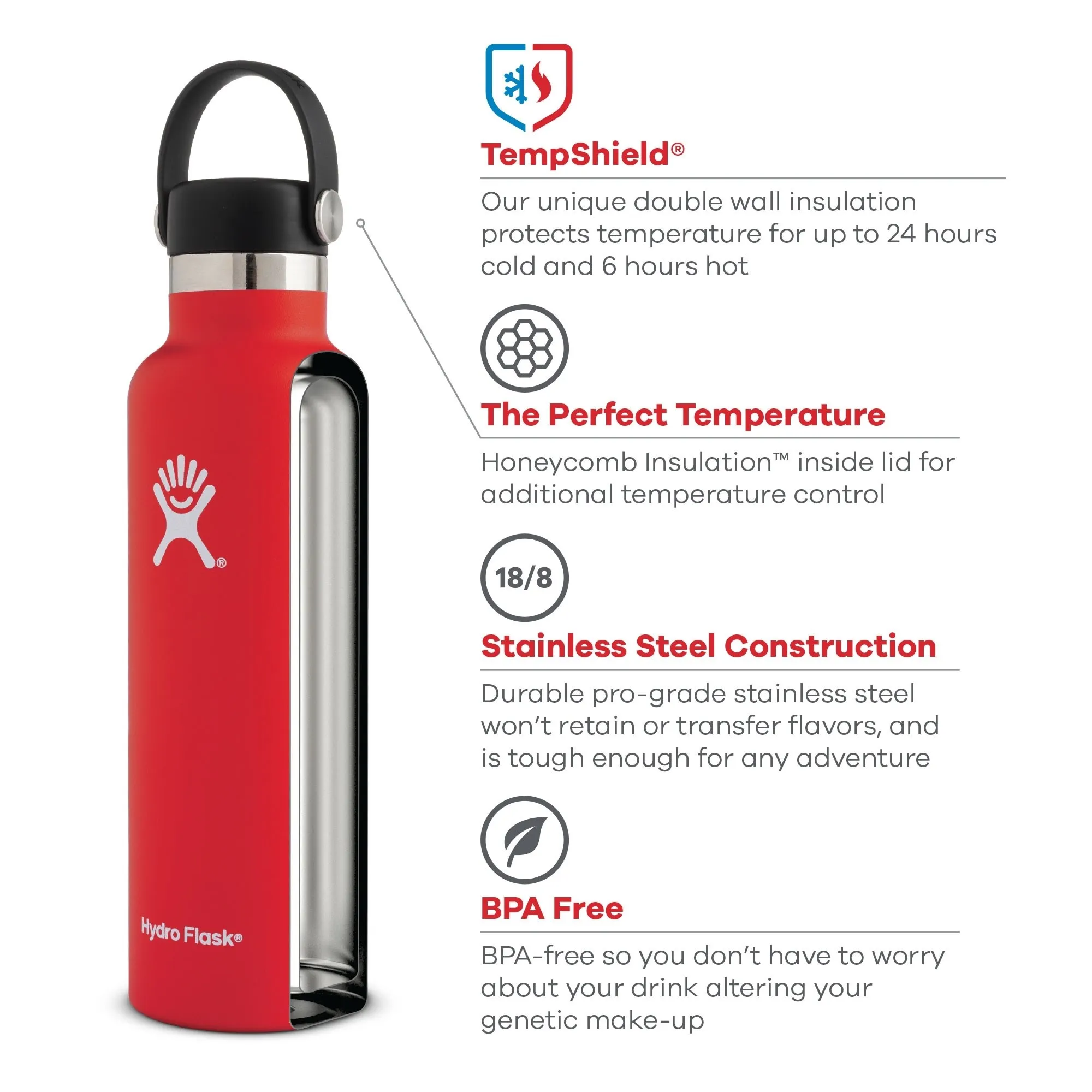 Hydro Flask Standard Mouth Flex 532 ml Rain | Buy Hydro Flask Standard Mouth Flex 532 ml Rain here | Outnorth