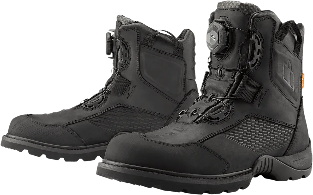 Icon Stormhawk Waterproof Black Boots - Size 9 - USED LIKE NEW