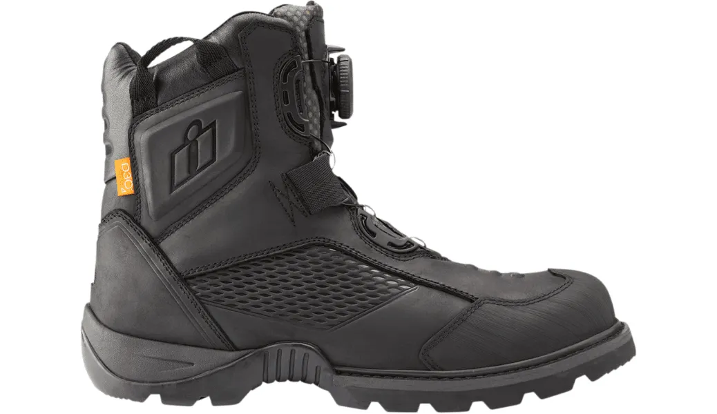 Icon Stormhawk Waterproof Black Boots - Size 9 - USED LIKE NEW