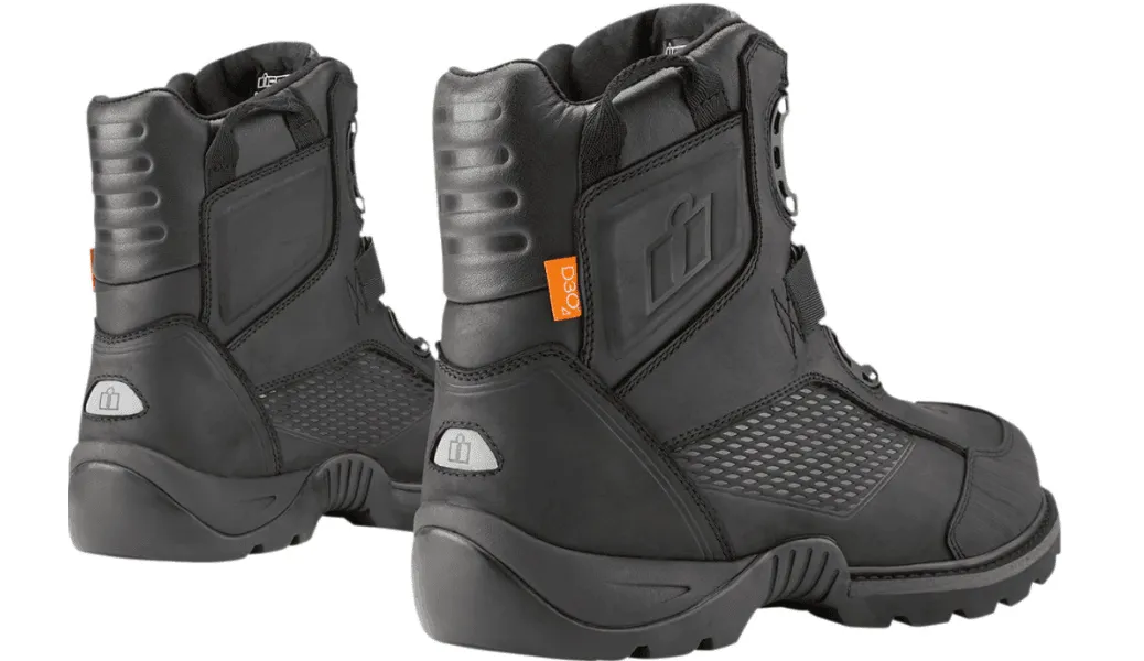 Icon Stormhawk Waterproof Black Boots - Size 9 - USED LIKE NEW