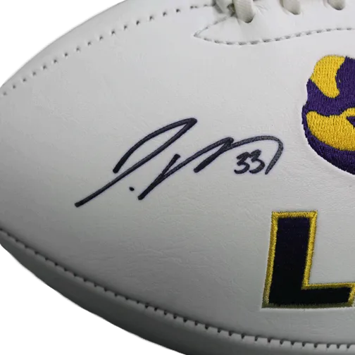 Jamal Adams Autographed LSU Full Size Logo Football (JSA)