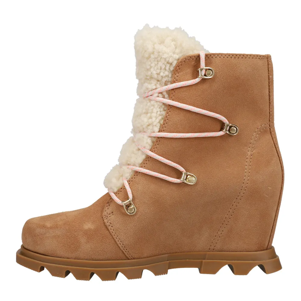 Joan Arctic Shearling Round Toe Lace Up Booties