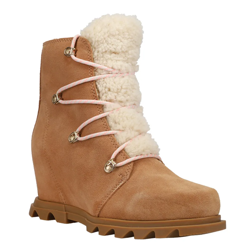 Joan Arctic Shearling Round Toe Lace Up Booties