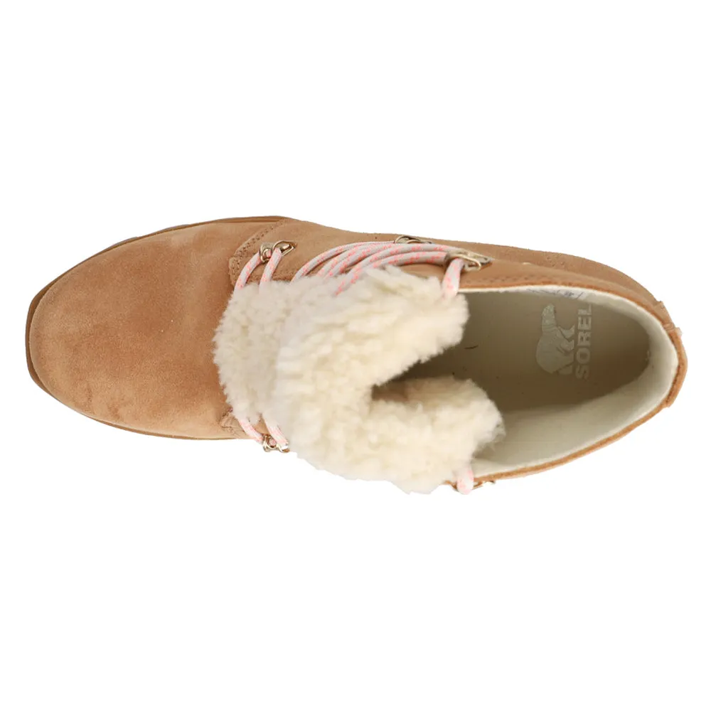 Joan Arctic Shearling Round Toe Lace Up Booties