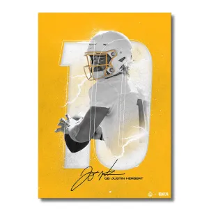 Justin Herbert Lightning Yellow - Metal Wall Art