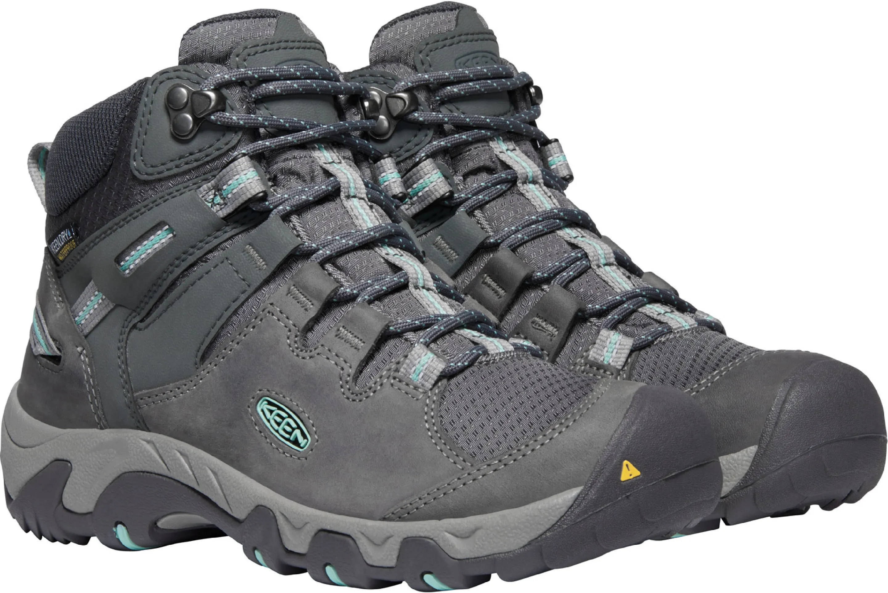 'Keen Outdoor' Women's Steens WP Leather Mid Hiker - Steel Grey / Ocean Wave