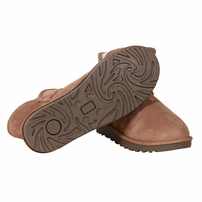 Kirkland Signature Women's Shearling Scalloped Edge Boot Chestnut