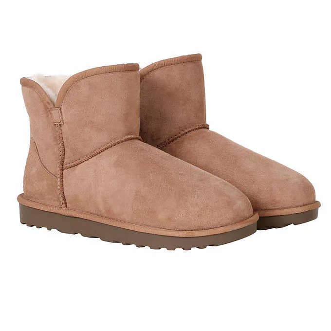 Kirkland Signature Women's Shearling Scalloped Edge Boot Chestnut