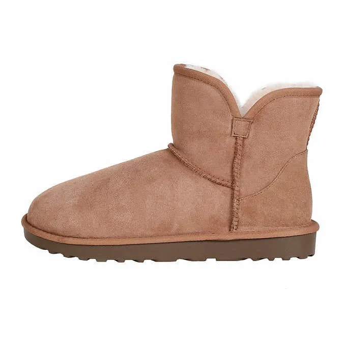 Kirkland Signature Women's Shearling Scalloped Edge Boot Chestnut
