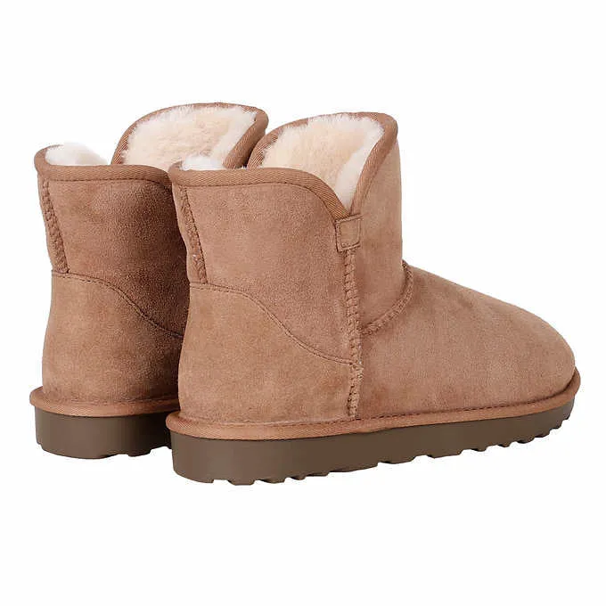 Kirkland Signature Women's Shearling Scalloped Edge Boot Chestnut
