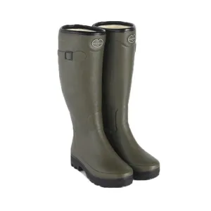 Le Chameau Women's Country Wool Lined Boot - Chameau Green