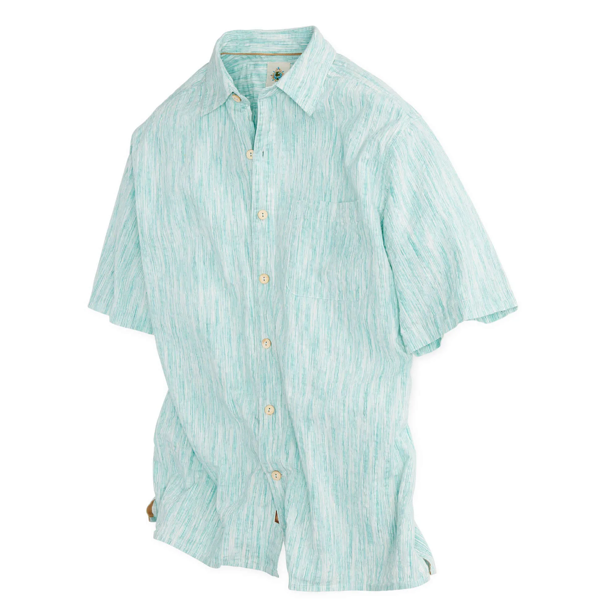 Light Summer Rain Stripe Seersucker Shirt - Tall