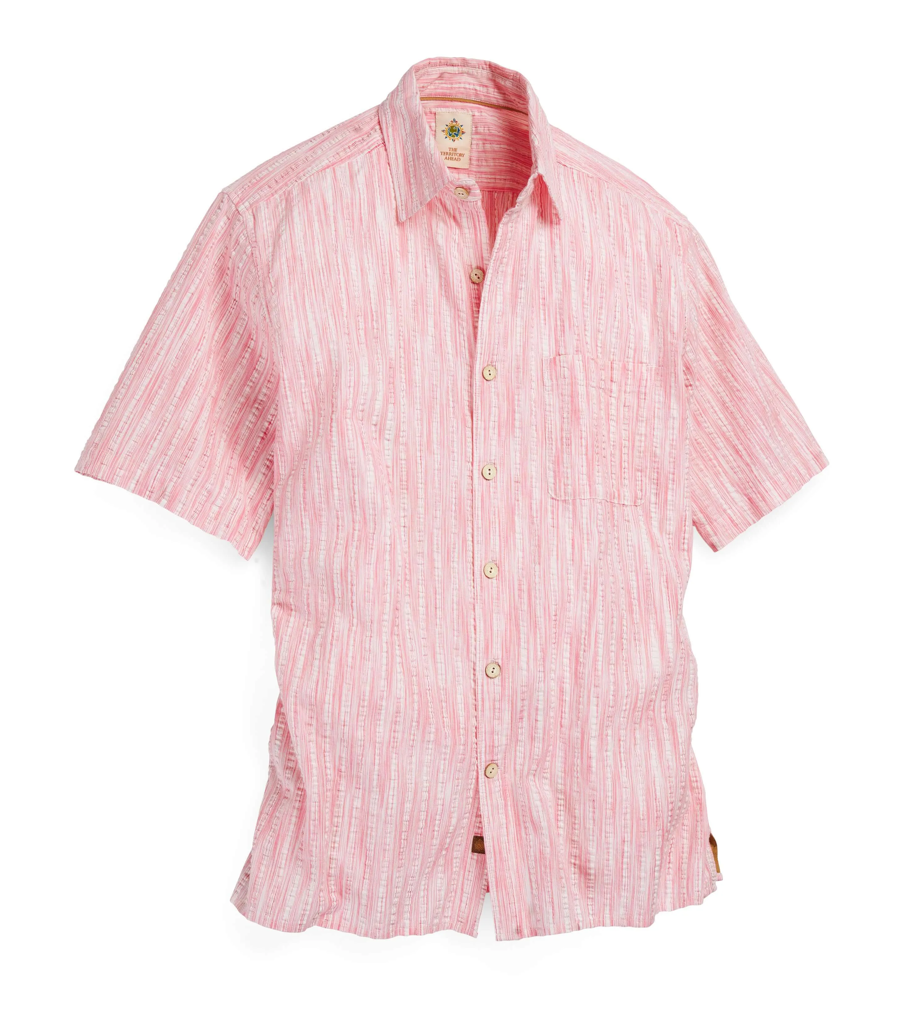 Light Summer Rain Stripe Seersucker Shirt - Tall