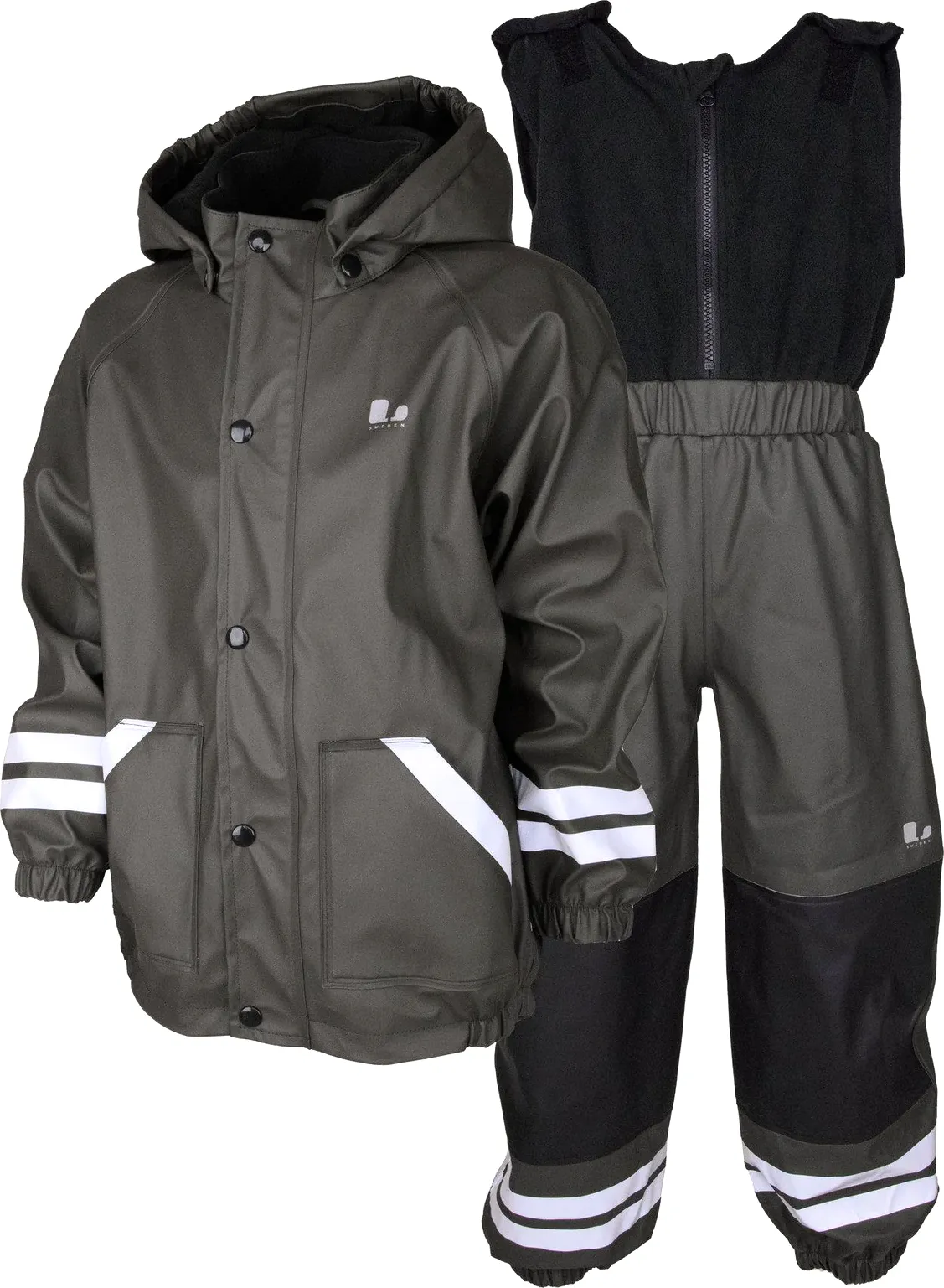 Lindberg Kids&#x27; Fagerhult Rain Set Fleece Anthracite | Buy Lindberg Kids&#x27; Fagerhult Rain Set Fleece Anthracite here | Outnorth