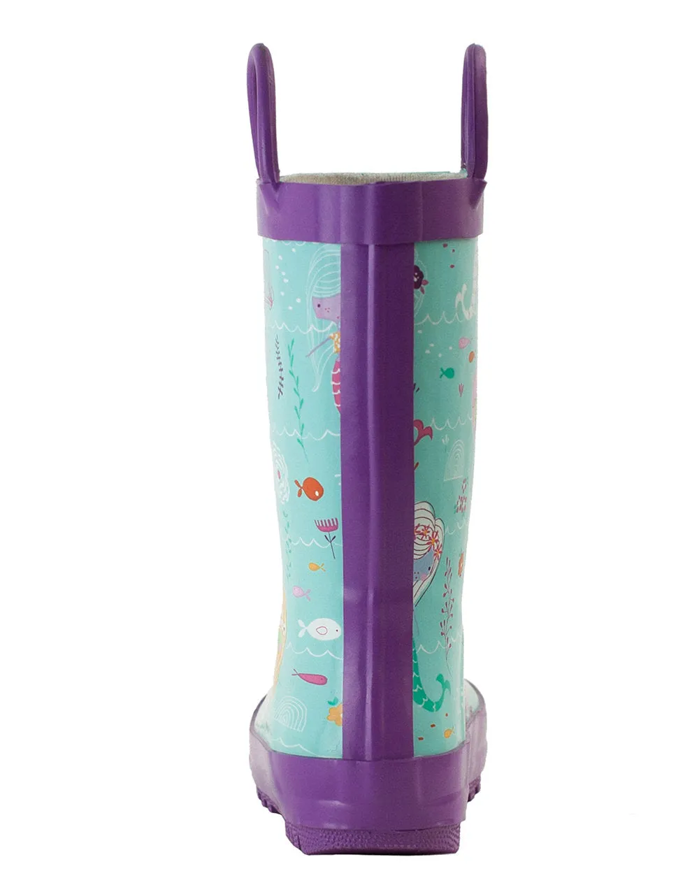 Mermaids Loop Handle Rubber Rain Boots