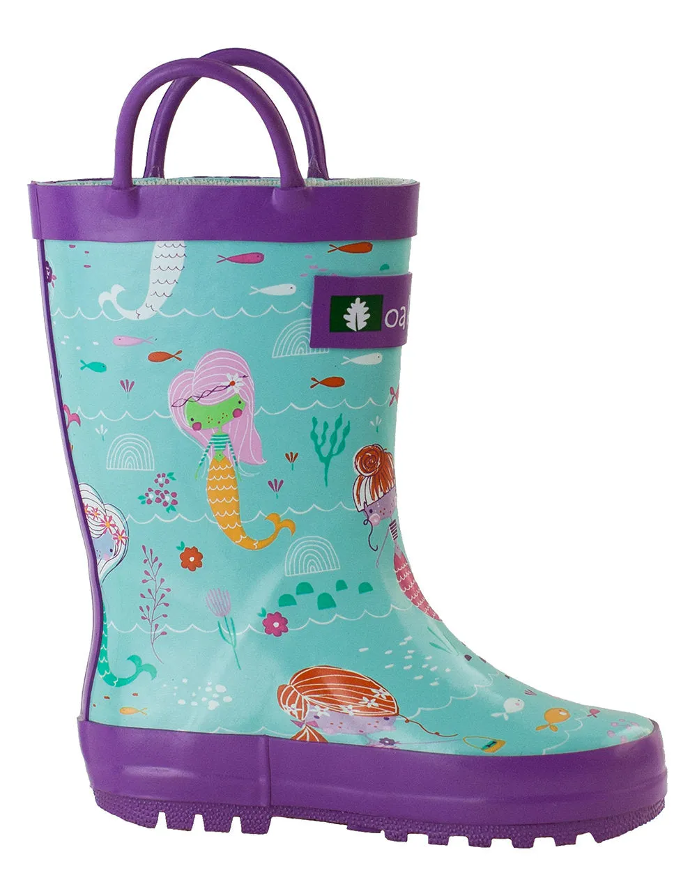 Mermaids Loop Handle Rubber Rain Boots