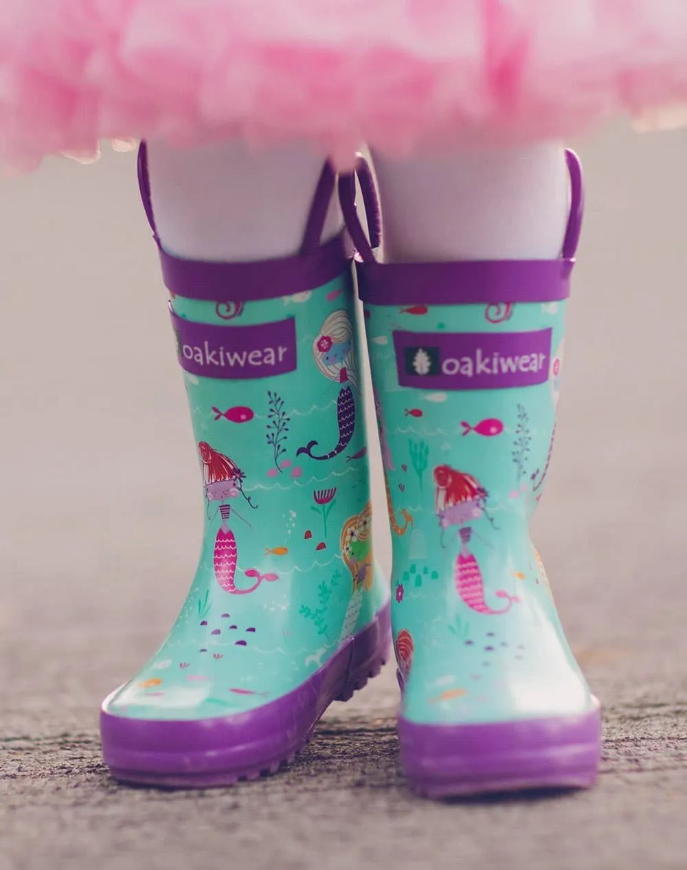 Mermaids Loop Handle Rubber Rain Boots