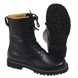 MFH Combat Boots Grain Leather with Leather Lining Black