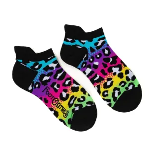 Neon Leopard Print Unisex Ankle Socks
