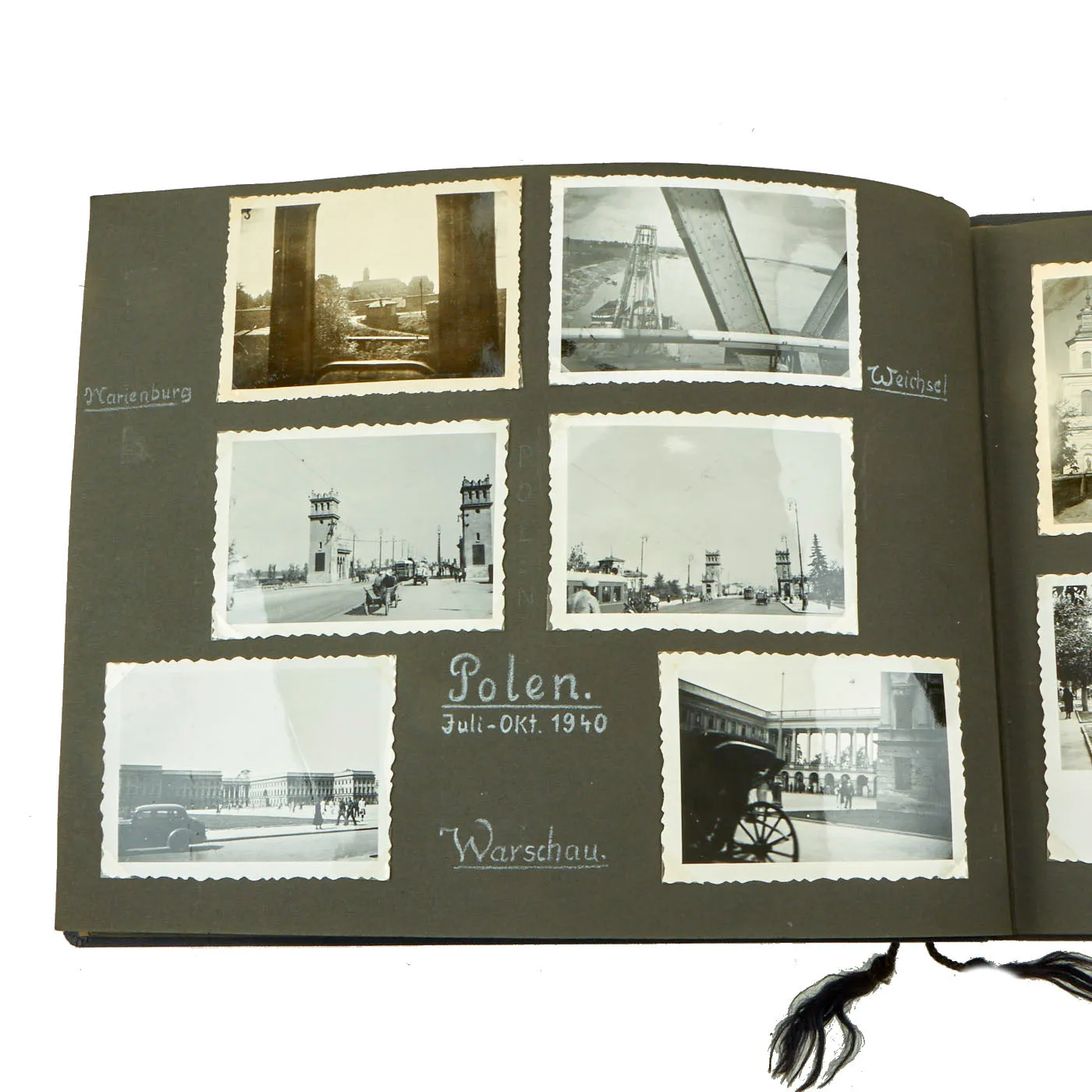Original German WWII Luftwaffe Service Personal Photo Album Featuring Pictures of Occupied Poland - Meine Dienstzeit - 141 Photos