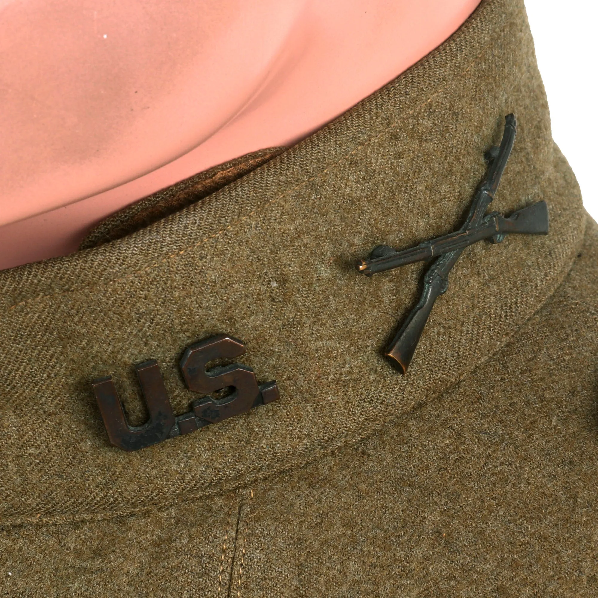 Original U.S. WWI 2nd Army Officer’s Uniform and Painted Helmet with Officer’s Boots