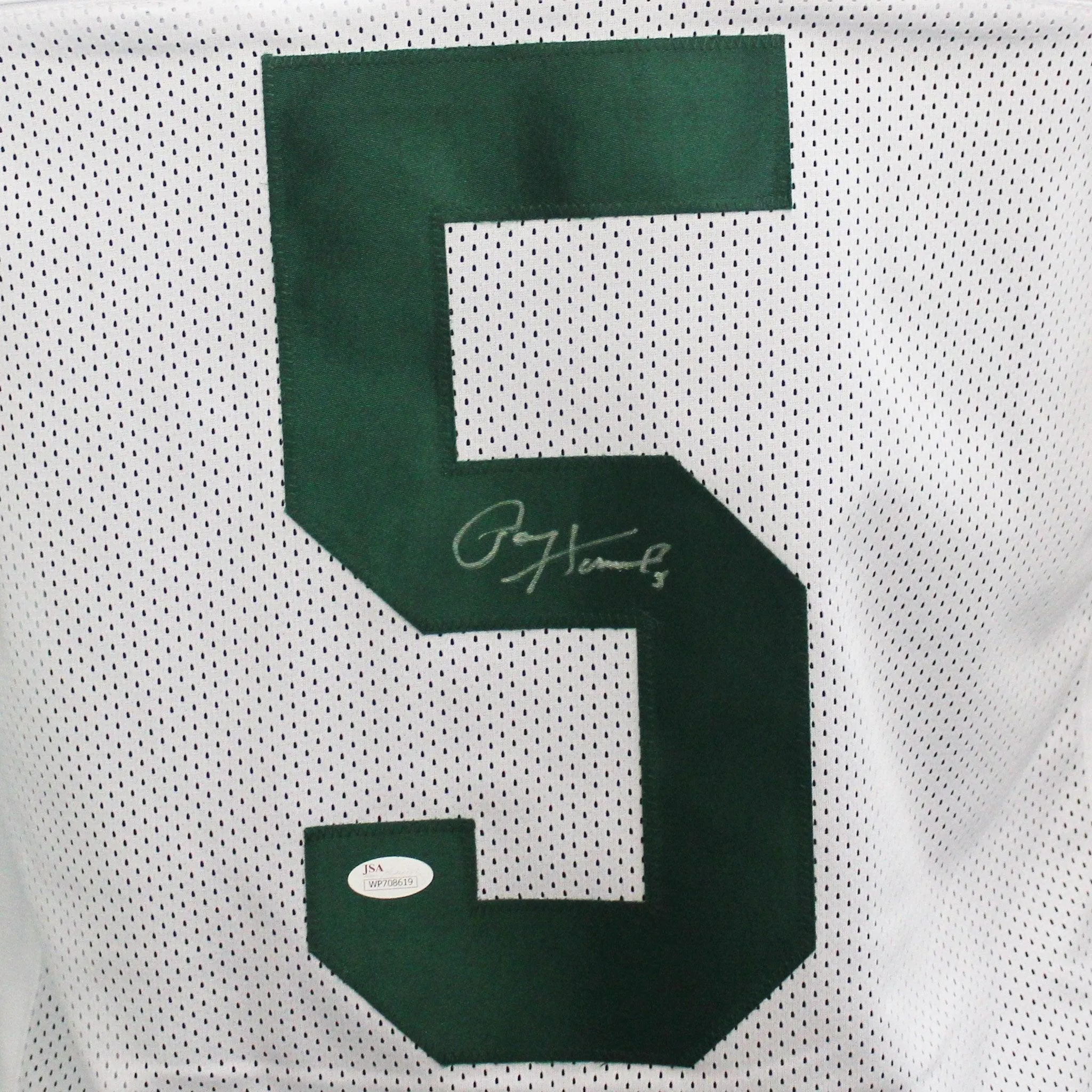 Paul Hornung Autographed Football Special Edition STAT Jersey White (JSA)
