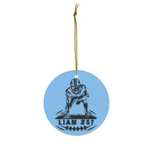 Personalized Football Christmas Ornament, Team Colors