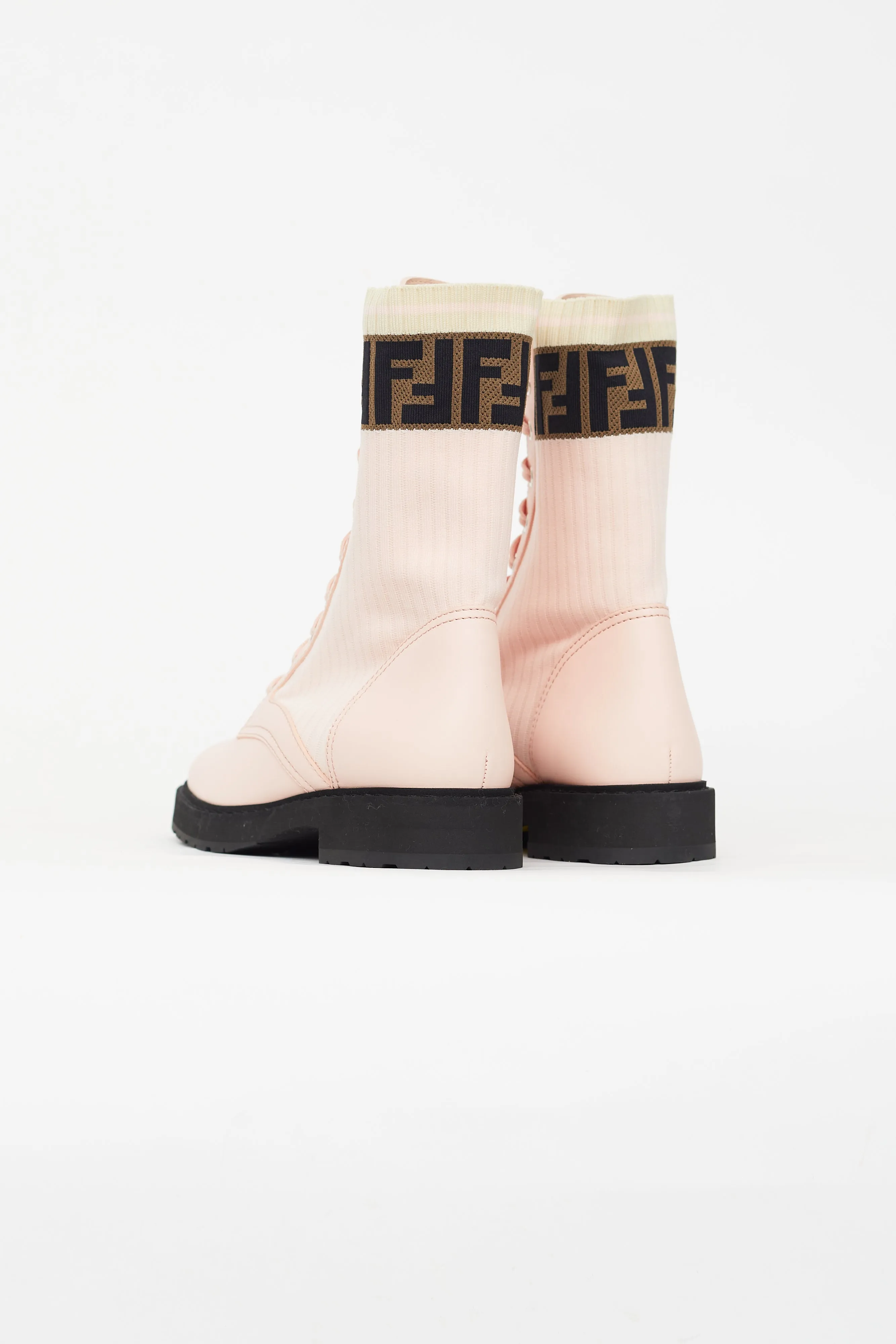 Pink Leather Rockoko Combat Boot