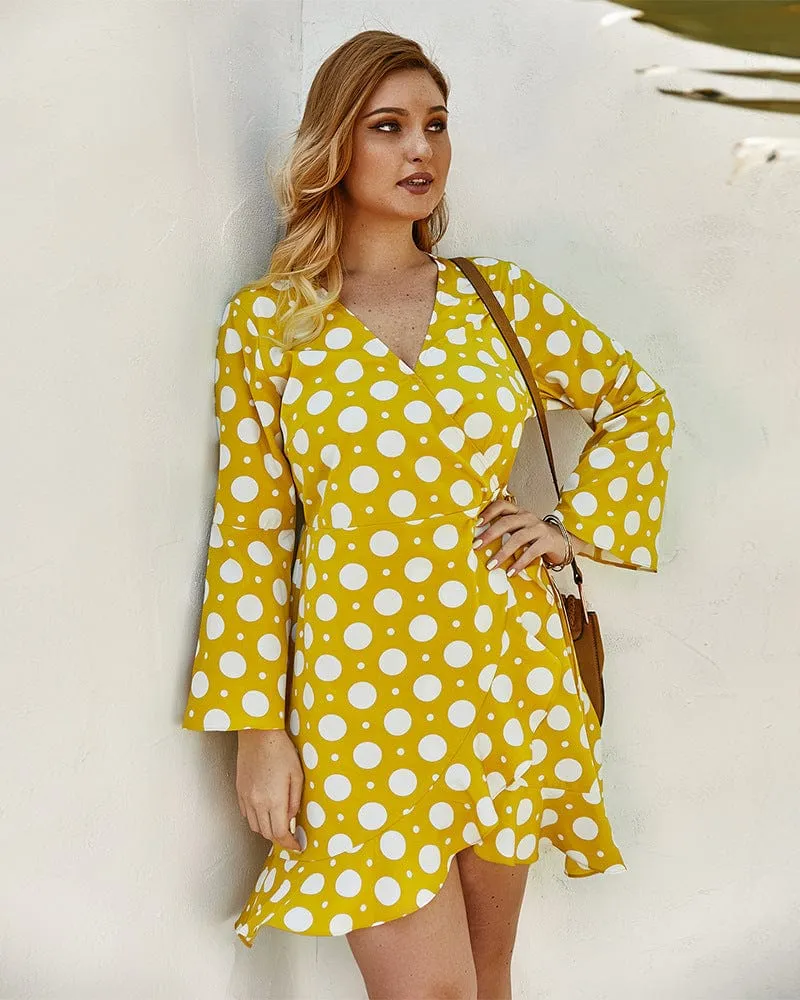 Plus Polka Dot Wrap Dress