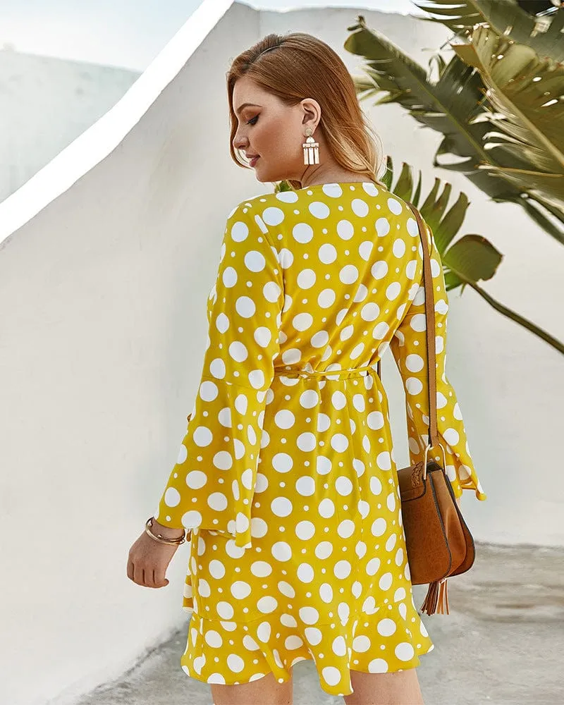 Plus Polka Dot Wrap Dress