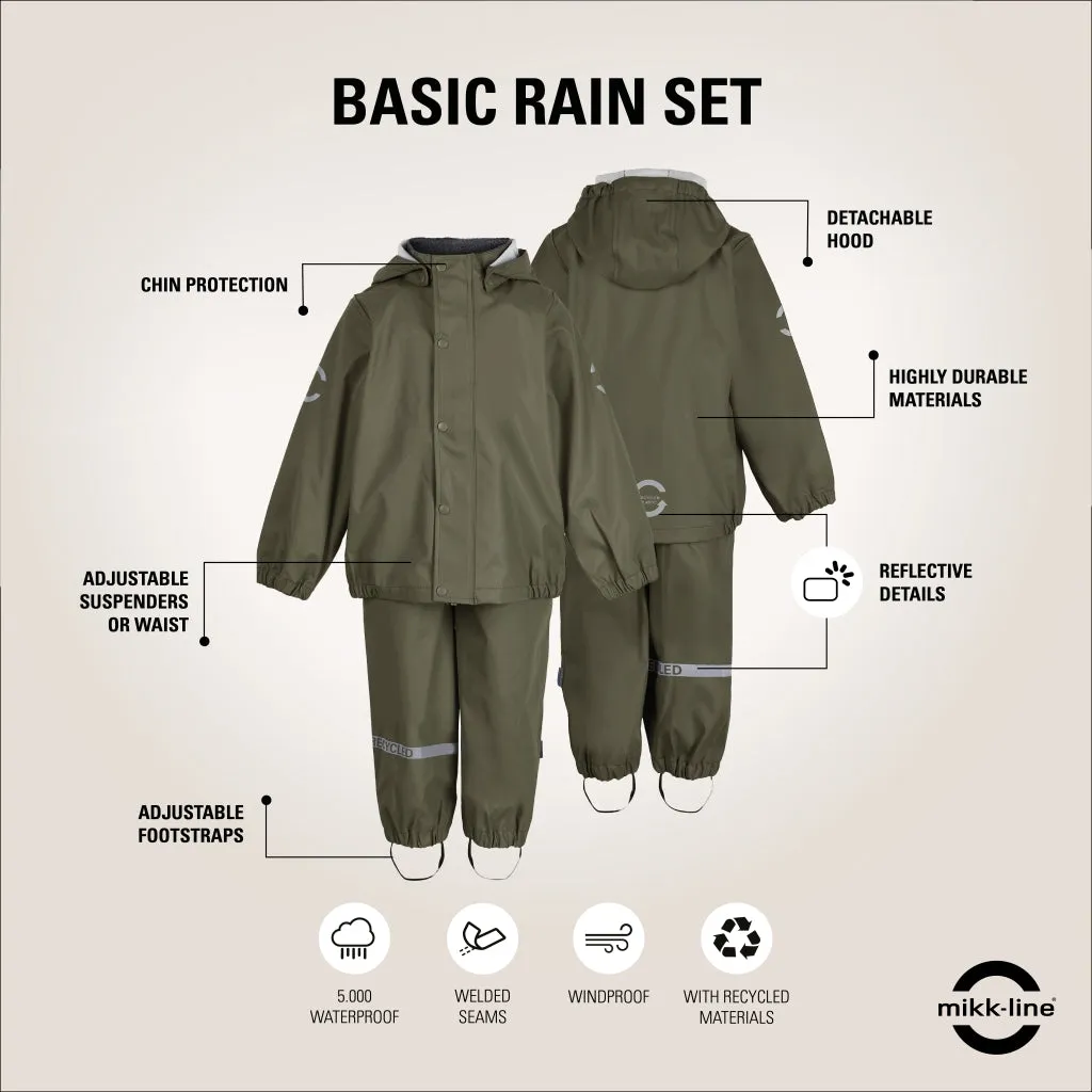 PU Rainwear (Regular pants) - Dusty Olive
