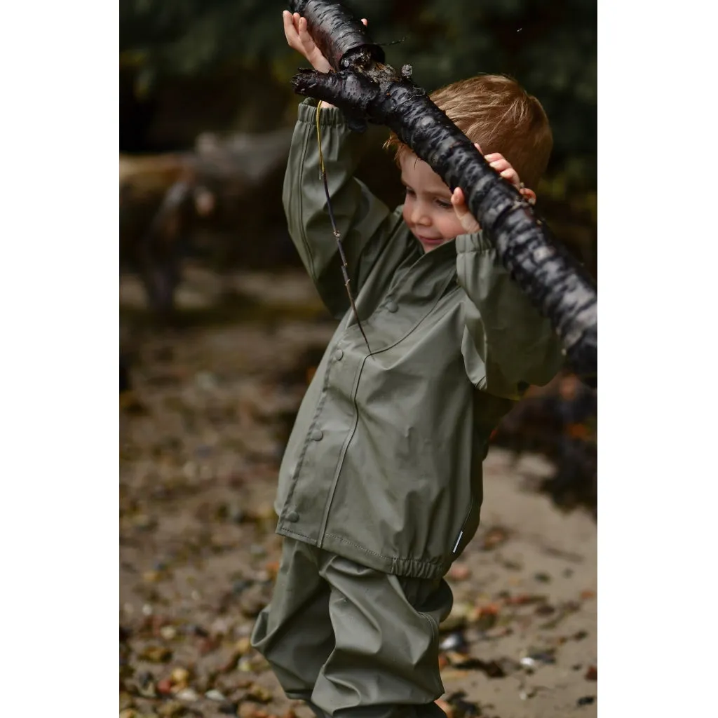 PU Rainwear (Regular pants) - Dusty Olive