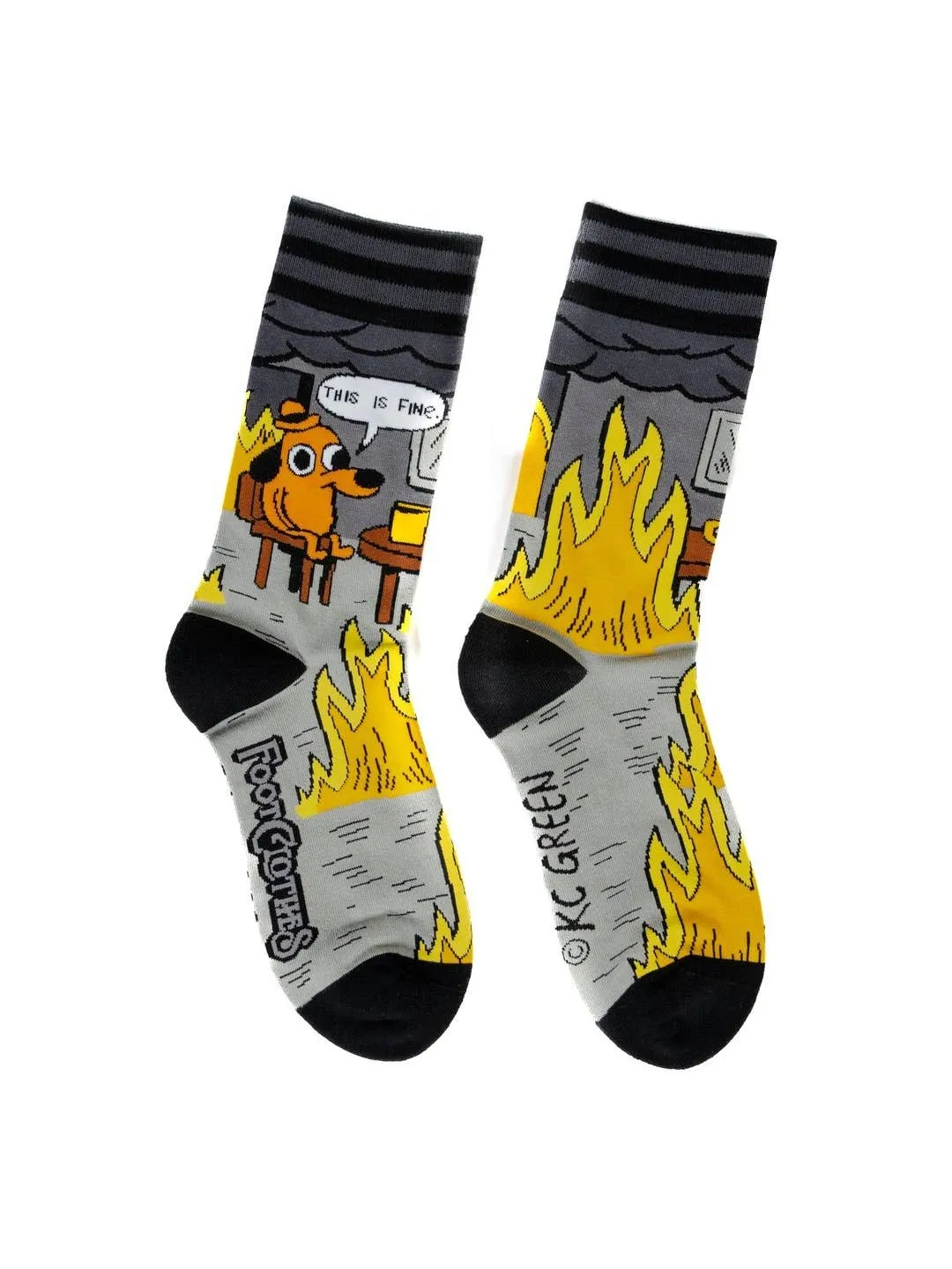 "This Is Fine" Dog Unisex Crew Socks